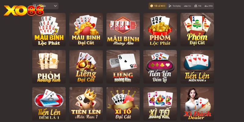 Sảnh game bài đổi thưởng với đa dạng các siêu phẩm lôi cuốn